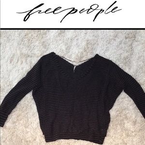 Free people chocolate and black striped sweater